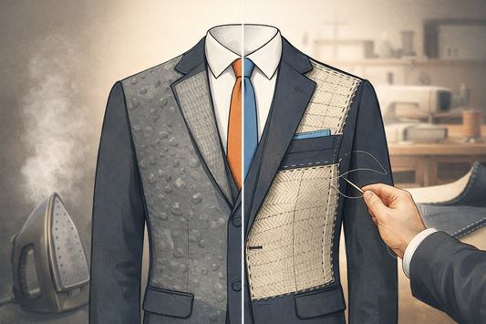 ¿Qué es un traje “Fused” vs. “Canvased” y por qué importa?