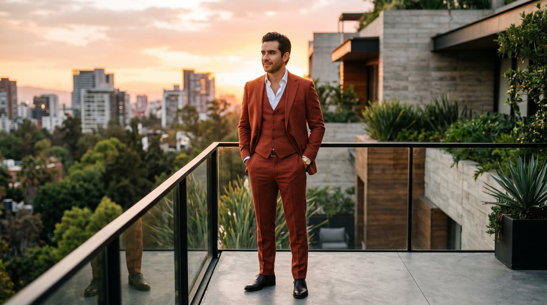 Traje Terracota Hombre: La Tendencia Cálida que Domina 2026 - Laurenti