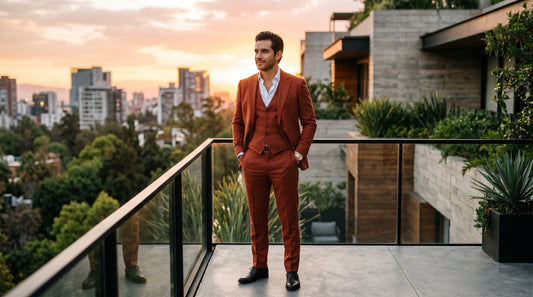 Traje Terracota Hombre: La Tendencia Cálida que Domina 2026 - Laurenti