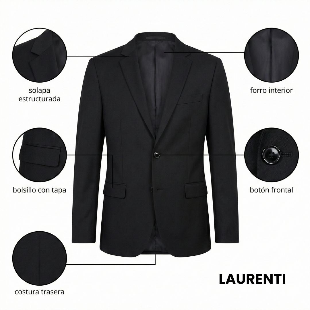 Traje Formal Slim Fit Negro – 3 Piezas