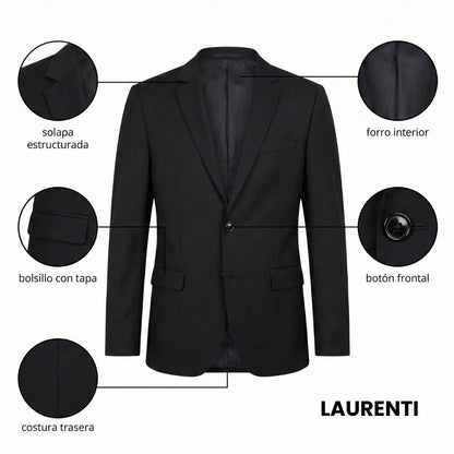 Traje Formal Slim Fit Negro – 3 Piezas