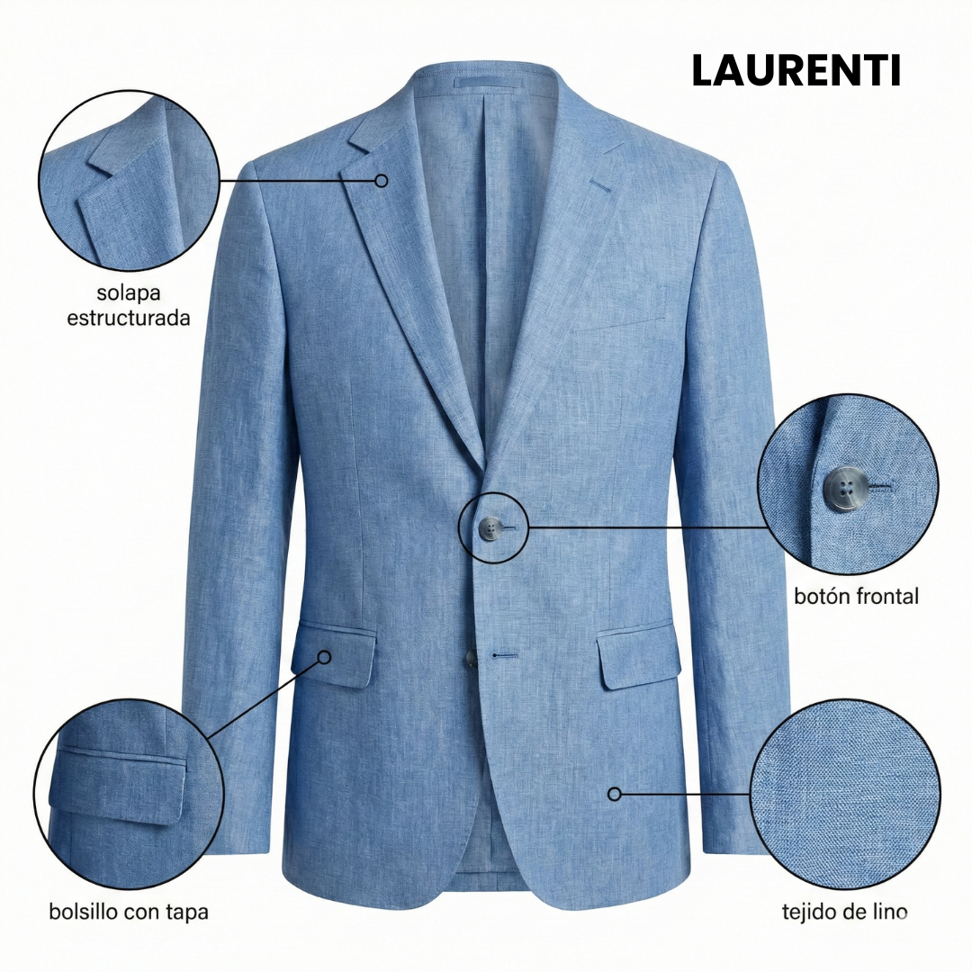 Traje Regular Fit Azul Cielo – 2 Piezas en Lino