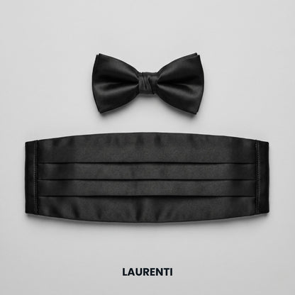 Set de faja y moño negro para esmoquin de hombre