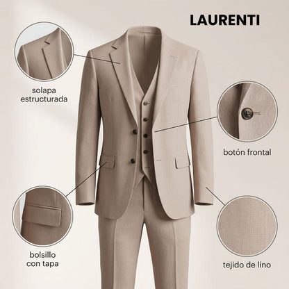 Traje Formal Slim Fit Beige – 3 Piezas