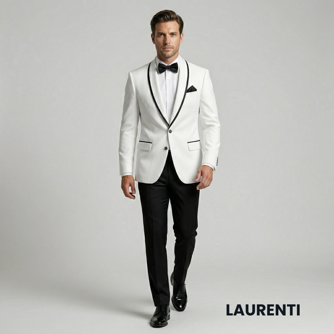 Esmoquin de etiqueta blanco para hombre