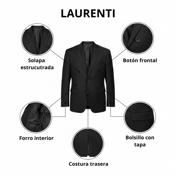 Traje Talla Extra Negro Liso