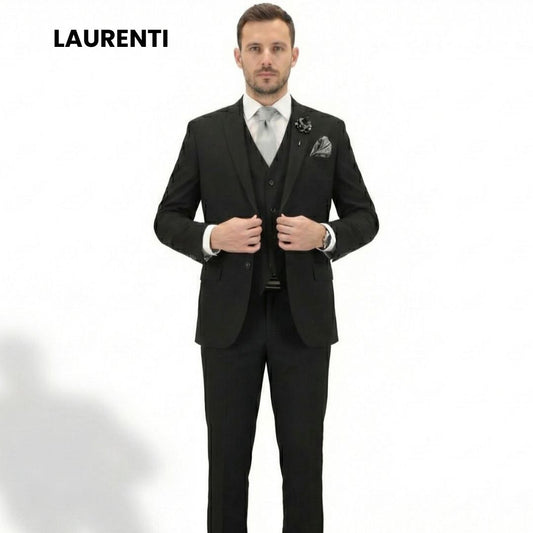 Traje Formal Slim Fit Negro – 3 Piezas