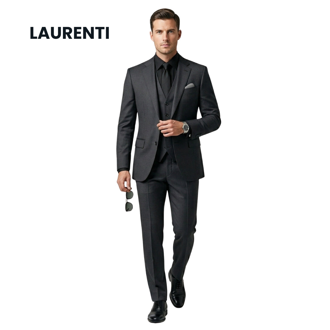 Traje Formal Slim Fit Gris Oxford – 3 Piezas