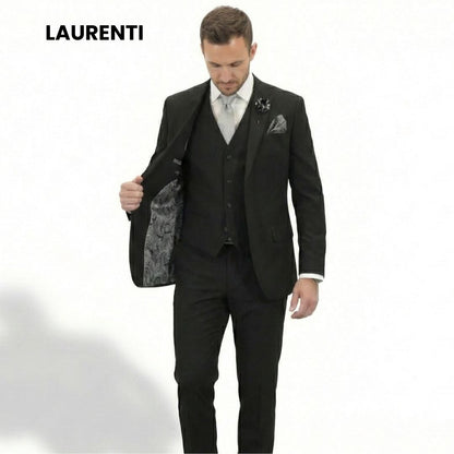 Traje Formal Slim Fit Negro – 3 Piezas