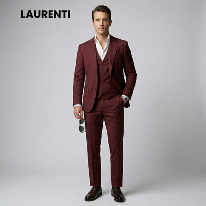Traje formal color vino slim fit 2 piezas para hombre