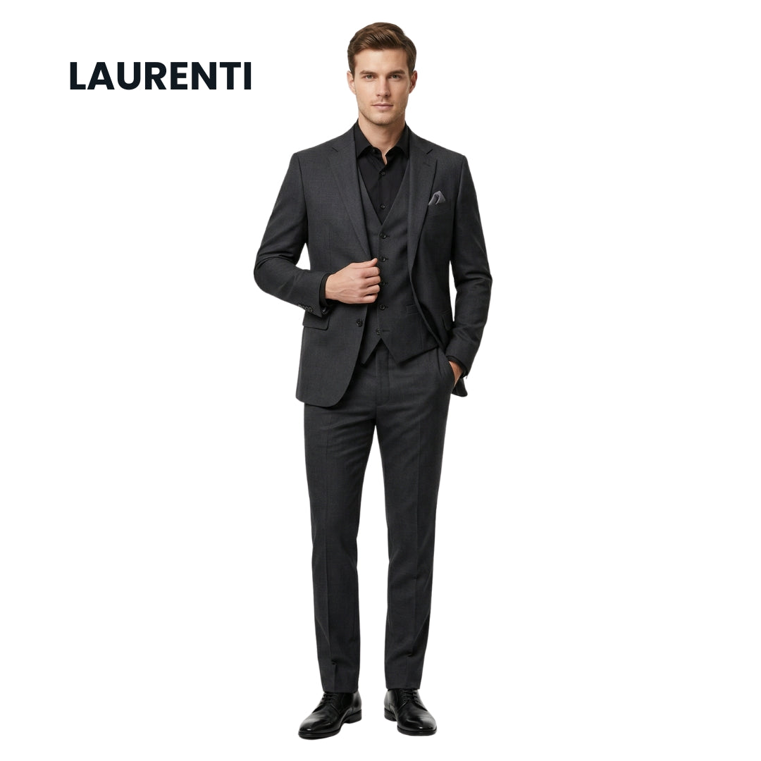 Traje formal gris Oxford slim fit 3 piezas para hombre