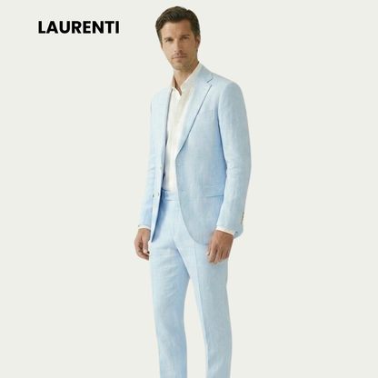 Traje Regular Fit Azul Cielo – 2 Piezas en Lino