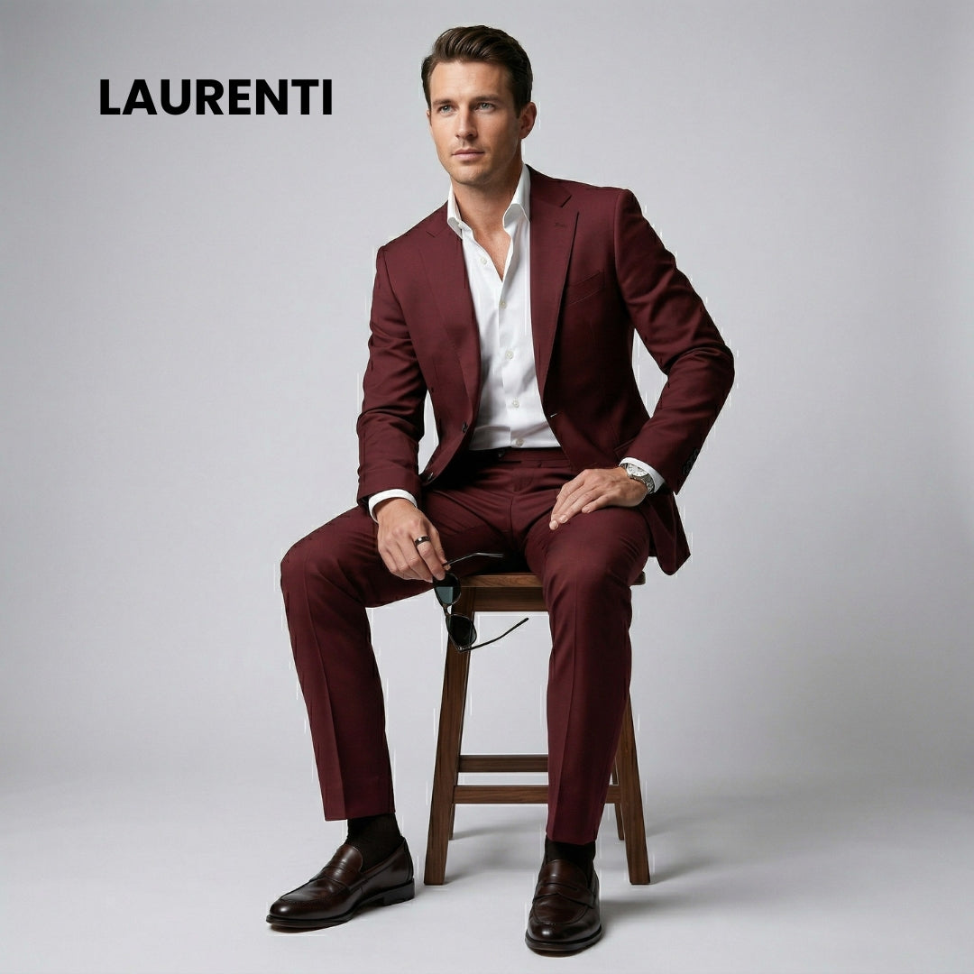 Traje Formal Slim Fit Vino – 2 Piezas