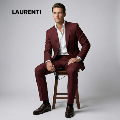 Traje Formal Slim Fit Vino – 2 Piezas