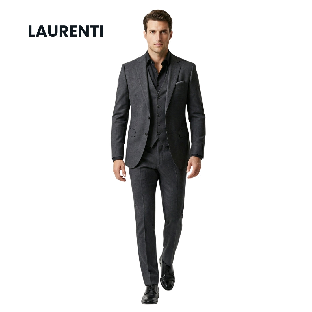 Traje Formal Slim Fit Gris Oxford – 3 Piezas