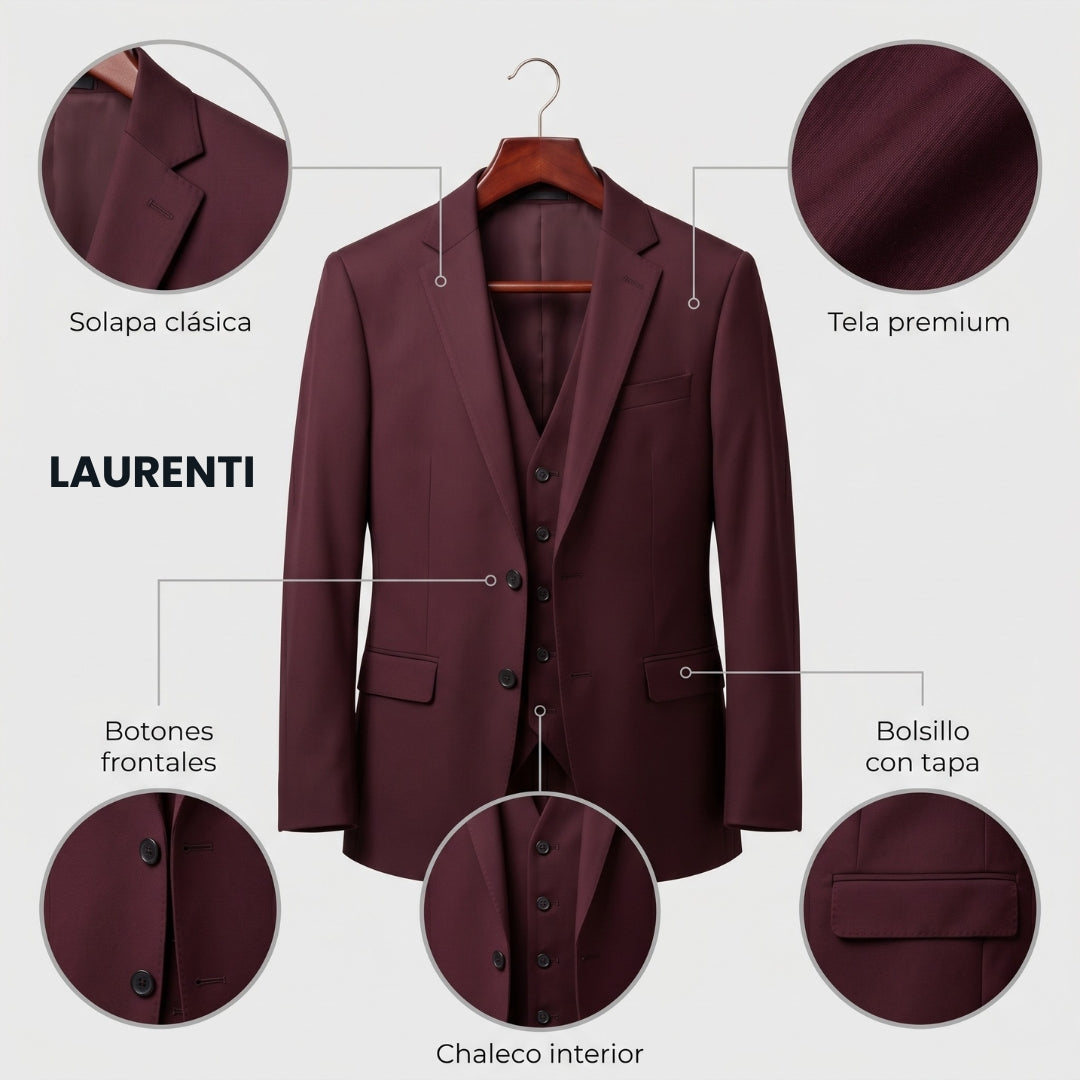 Traje Formal Slim Fit Vino – 2 Piezas