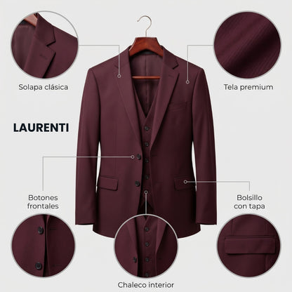 Traje Formal Slim Fit Vino – 2 Piezas