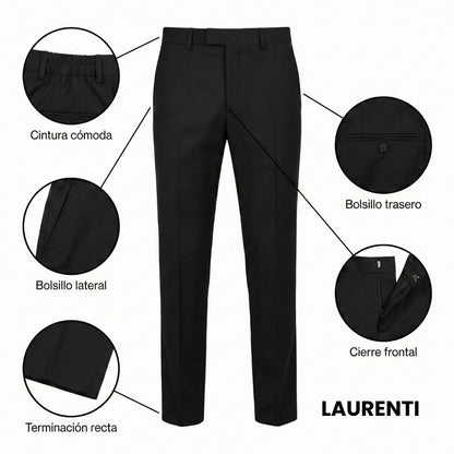 Traje Formal Slim Fit Negro – 3 Piezas