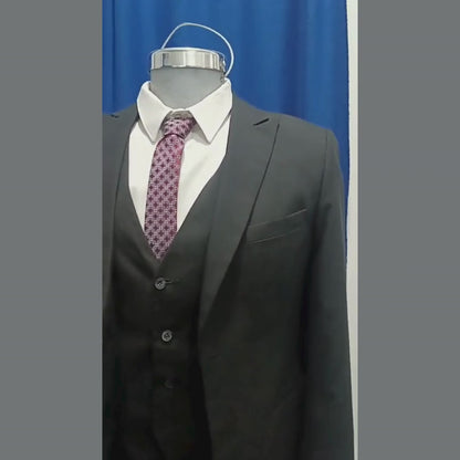 Traje Formal Slim Fit Negro – 3 Piezas