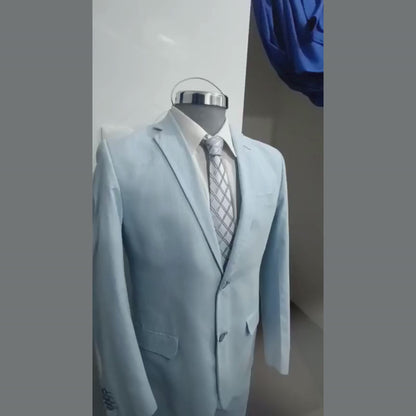 Traje Regular Fit Azul Cielo – 2 Piezas en Lino