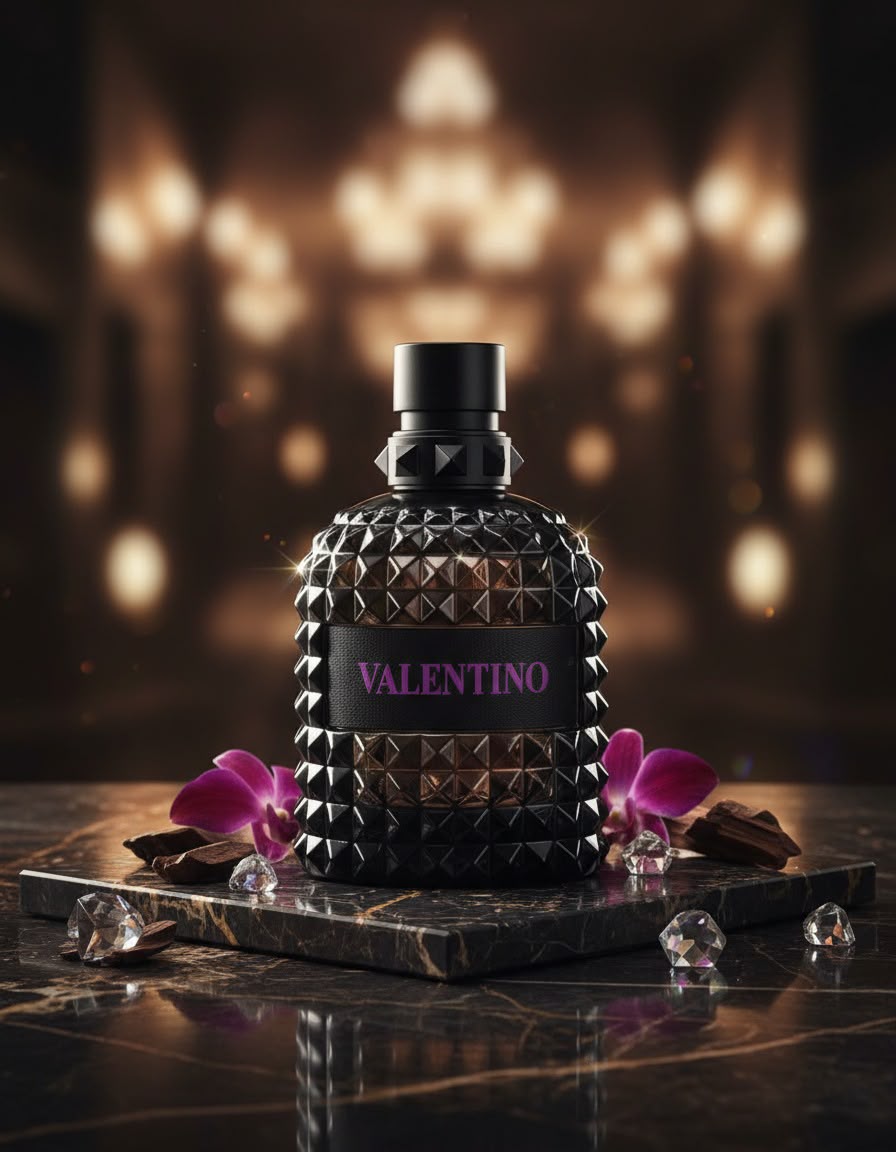 Valentino Uomo Born in Roma Extradose 100 ml, frasco negro con estoperoles