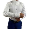 Camisa cuello de Paloma. Ideal para Esmoquin, Frac y Chaqué. Camisa de etiqueta con botones negros de Alta calidad para hombre.