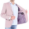 Saco SLIM color rosa. Saco para hombre de alta calidad de dos botones 100% Microfibra con doble abertura trasera. HPC Polo.