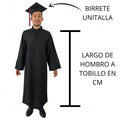 Toga y Birrete de graduación adulto. Conjunto de toga unisex con borla de colores. Vestimenta para Preparatoria Universidad Licenciatura. (AZUL REY)