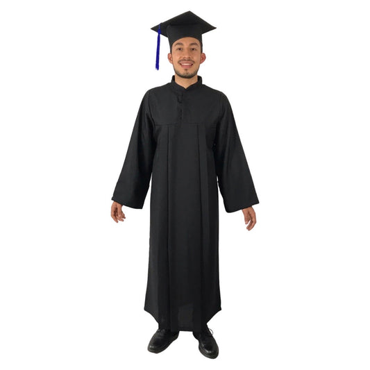 Toga y Birrete de graduación adulto. Conjunto de toga unisex con borla de colores. Vestimenta para Preparatoria Universidad Licenciatura. (AZUL REY)